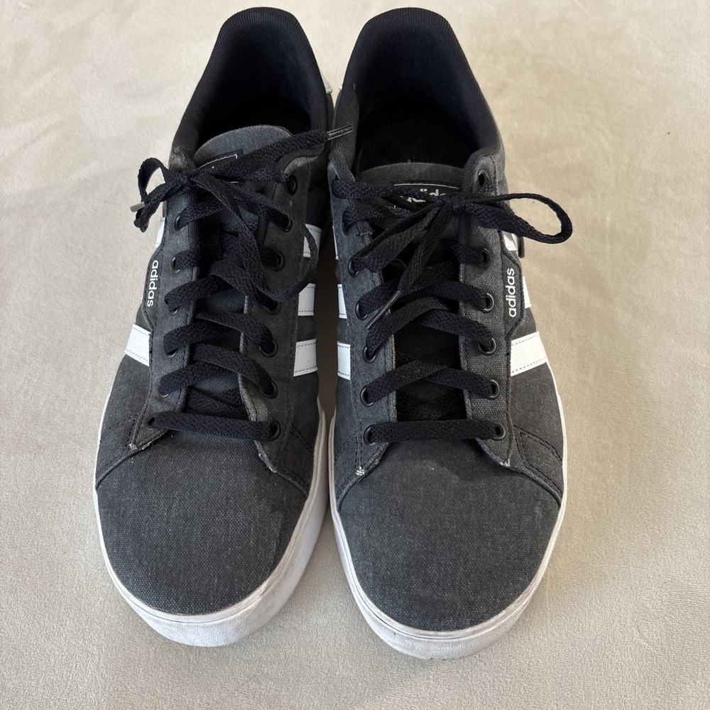 Adidas Sneakers Mens 10 Dark Gray Canvas Daily 3.0 Lifestyle Skateboarding